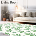 Simple Green Leaf Scatter Rug
