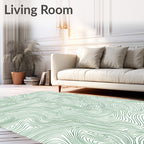 Green Contour Topographic Lines Rug
