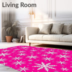 Vibrant Pink Snowflake Scatter Rug