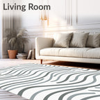 Modern Gray Wave Stripe Rug