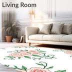 Soft Pink Rose Bouquet Garland Rug