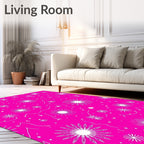 Hot Pink Starburst Whimsical Scatter Rug