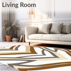 Brown Taupe Geometric Chevron Rug