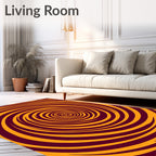 Crimson and Gold Swirl Rug