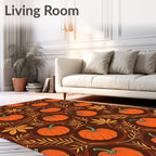 Autumn Harvest Pumpkin Leaf Arrangement Rug