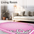Mauve Floral Filigree Mandala Rug