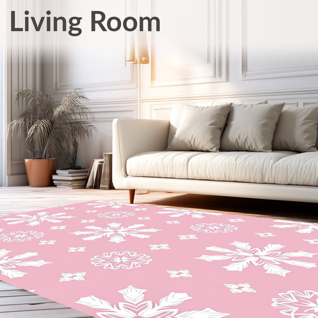 Pink Snowflake Mandala Repeat Rug