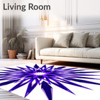 Vibrant Purple Starburst Mandala Rug
