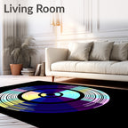 Retro Rainbow Circular Grooved Rug