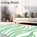 Fresh Green Wavy Stripes Rug