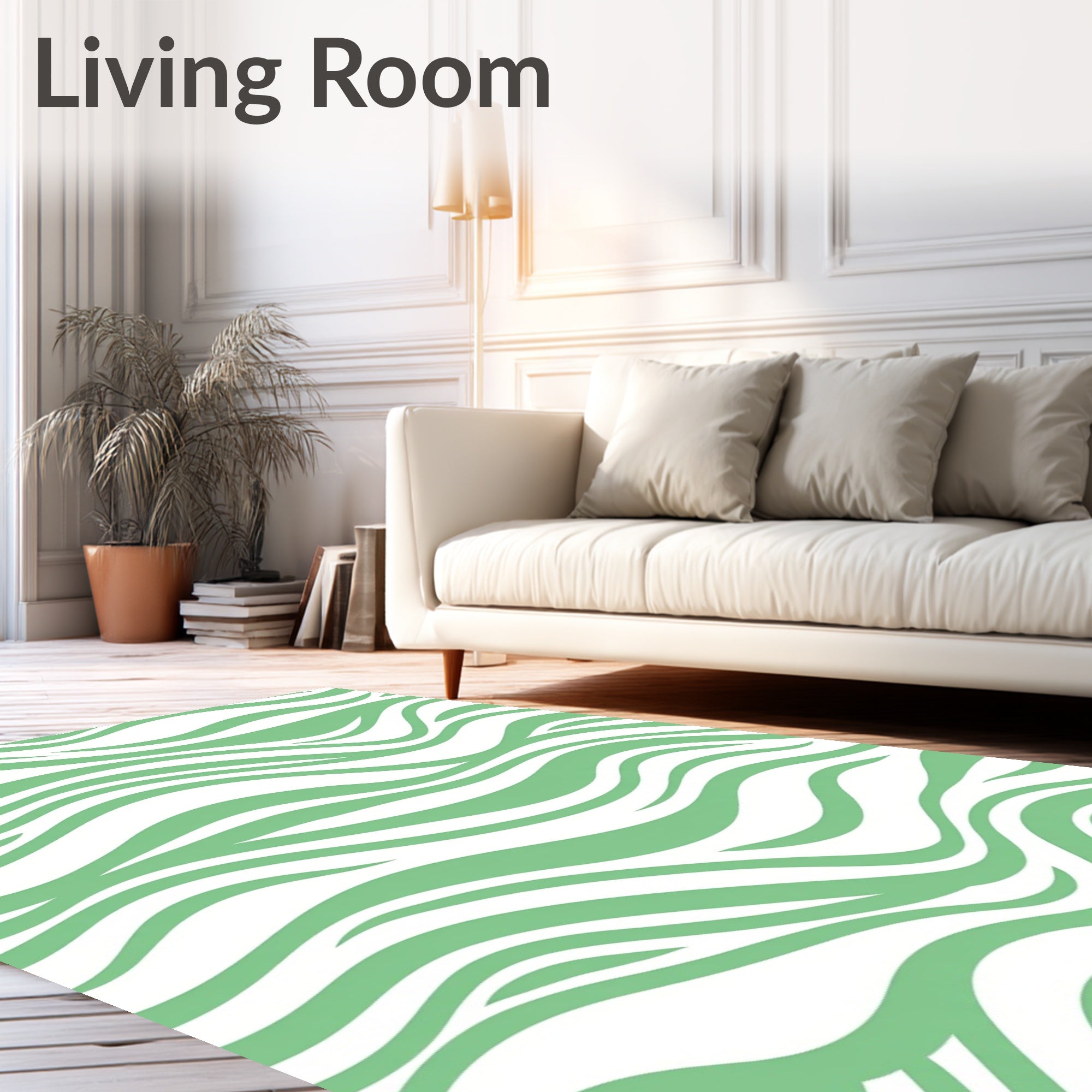 Fresh Green Wavy Stripes Rug