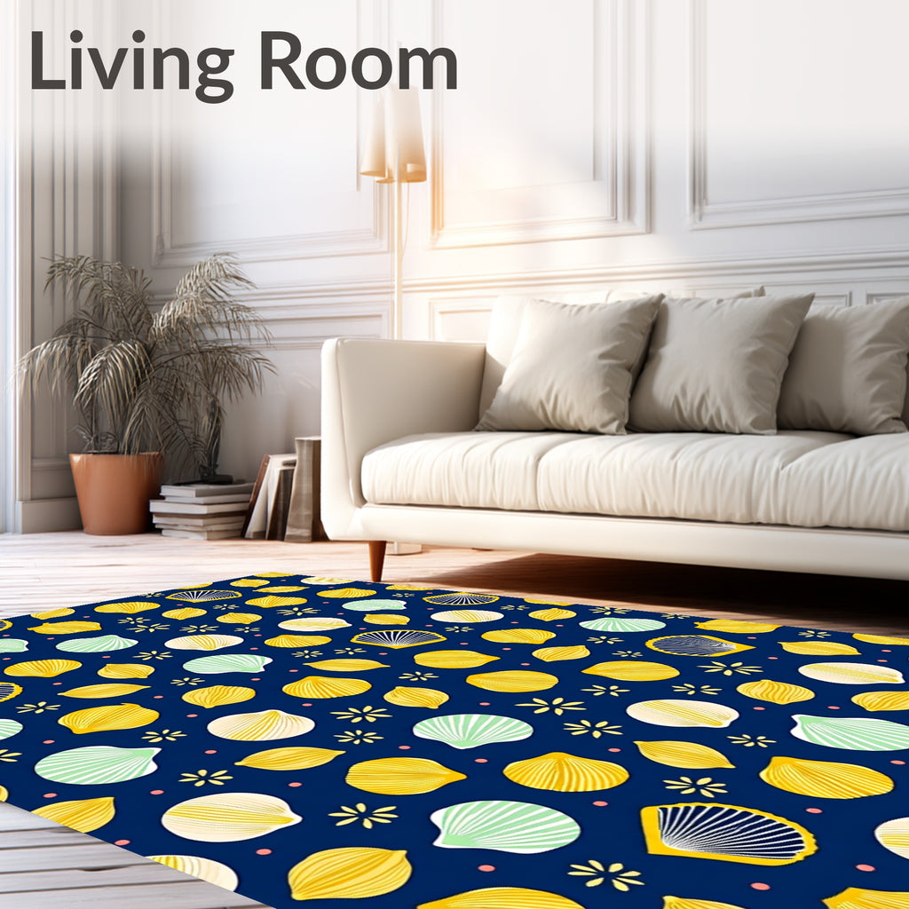 Coastal Yellow Shell Sea Collection Rug