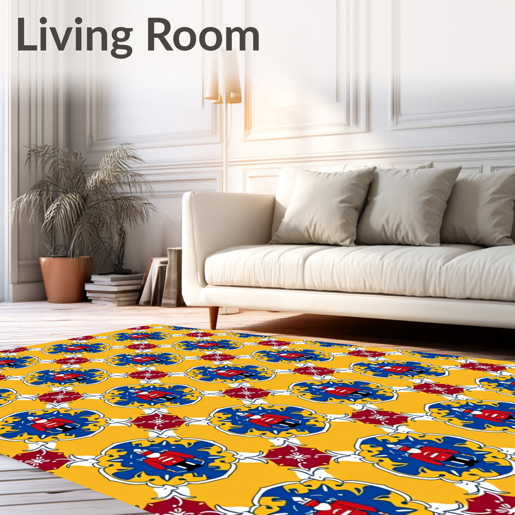 Royal Guard Yellow Blue Red Medallion Rug