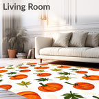 Autumn Pumpkin Leaf Scatter Rug