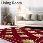 Crimson Gold Fan Repeat Border Rug