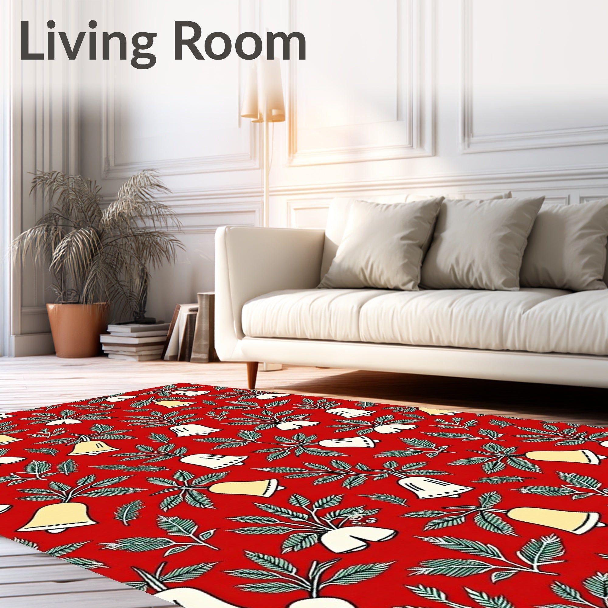 Crimson Bells And Foliage Repeat Rug