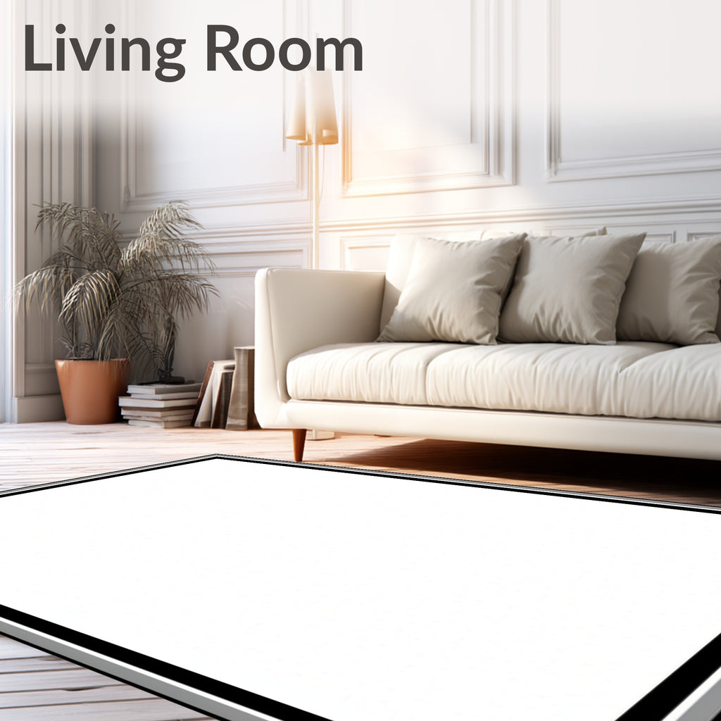 Modern Black Gray Border Rug