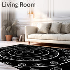Cosmic Celestial Mandala Starry Night Rug