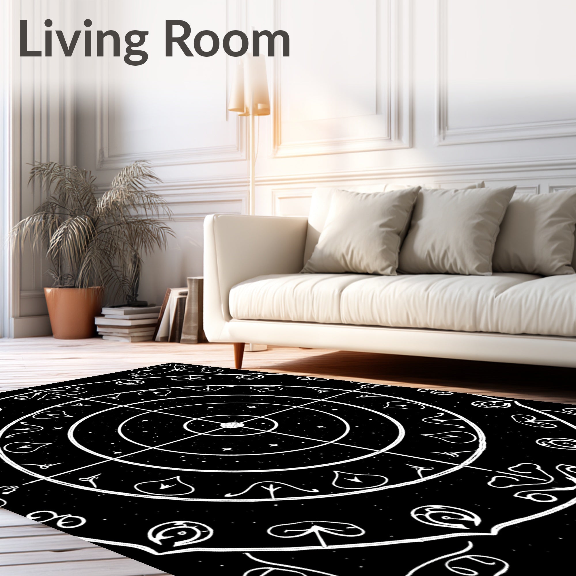 Cosmic Celestial Mandala Starry Night Rug