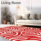 Crimson Swirl Organic Flow Rug