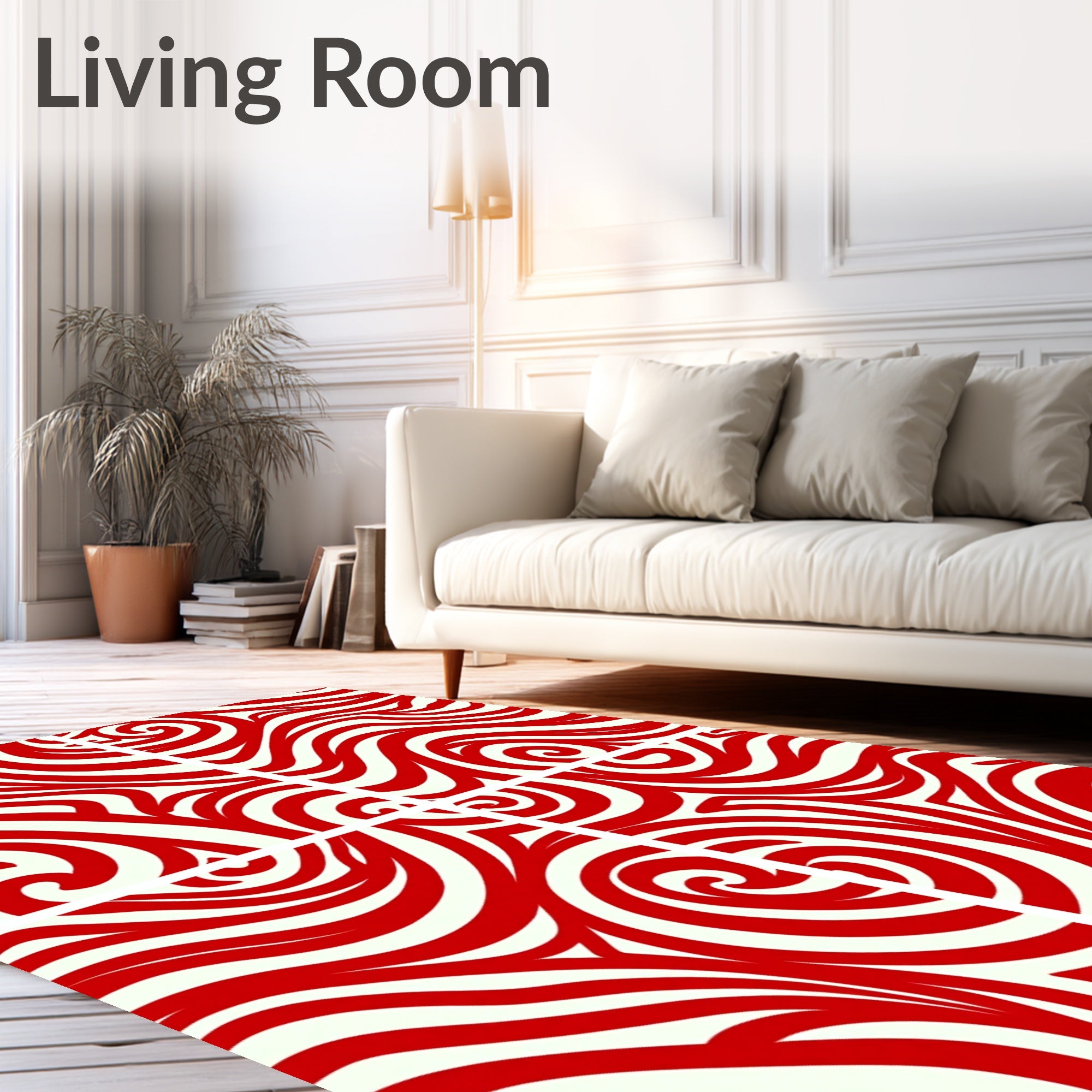 Crimson Swirl Organic Flow Rug