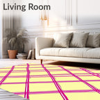 Bright Pink Diagonal Plaid Lines Rug