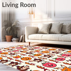 Happy Autumn Harvest Characters Rug