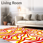 Crimson Yellow Organic Swirls Rug