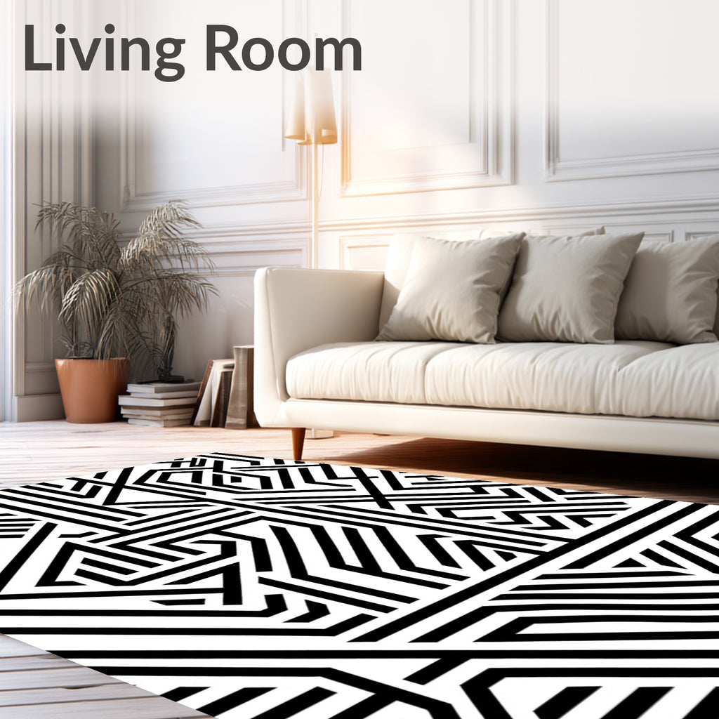 Sharp Labyrinth Line Art Rug