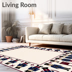 Nutcracker Border Blue Burgundy Soldiers Rug