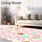 Sweet Gingerbread Houses Candy Swirls Rug