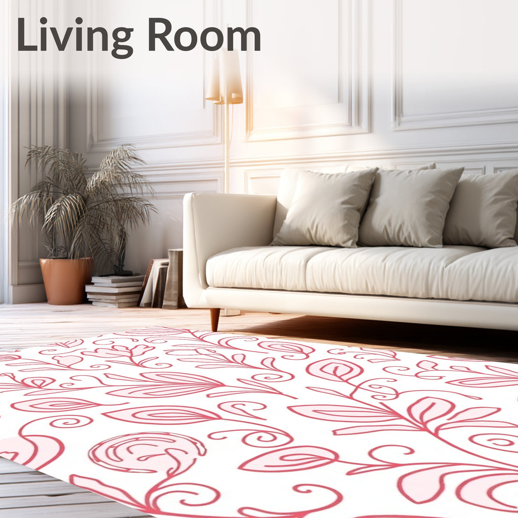 Coral Vine Swirl Botanical Rapport Rug