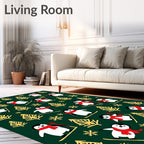Skiing Penguins And Winter Trees Rug