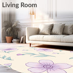 Pastel Purple Blooming Floral Sprigs Rug