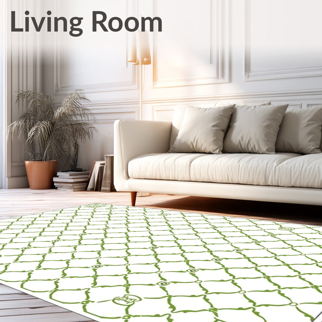 Emerald Lattice Filigree Repeating Rug