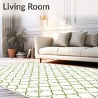 Emerald Lattice Filigree Repeating Rug