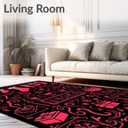 Crimson Christmas Stocking Fireplace Collection Rug