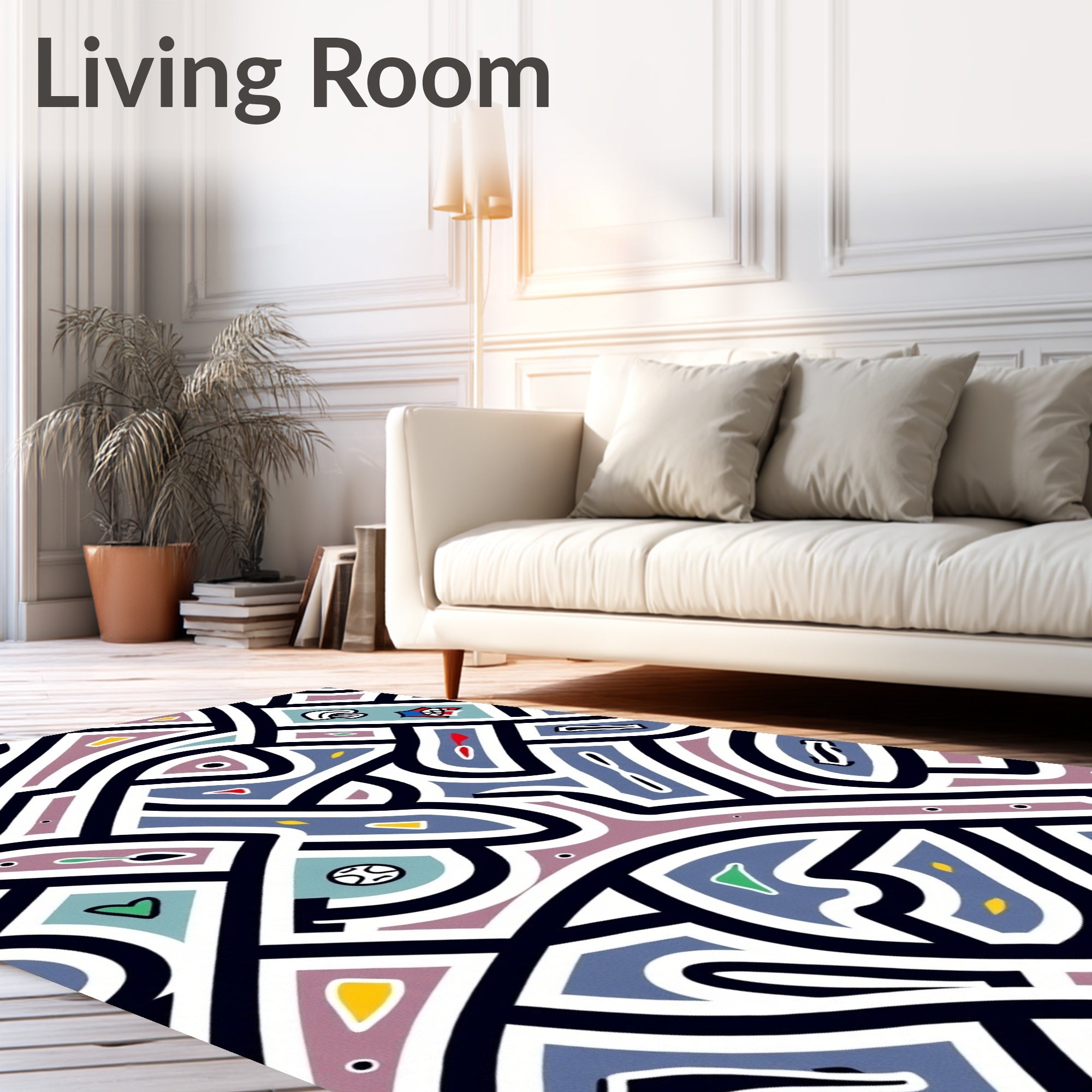 Abstract Geometric Color Block Rug