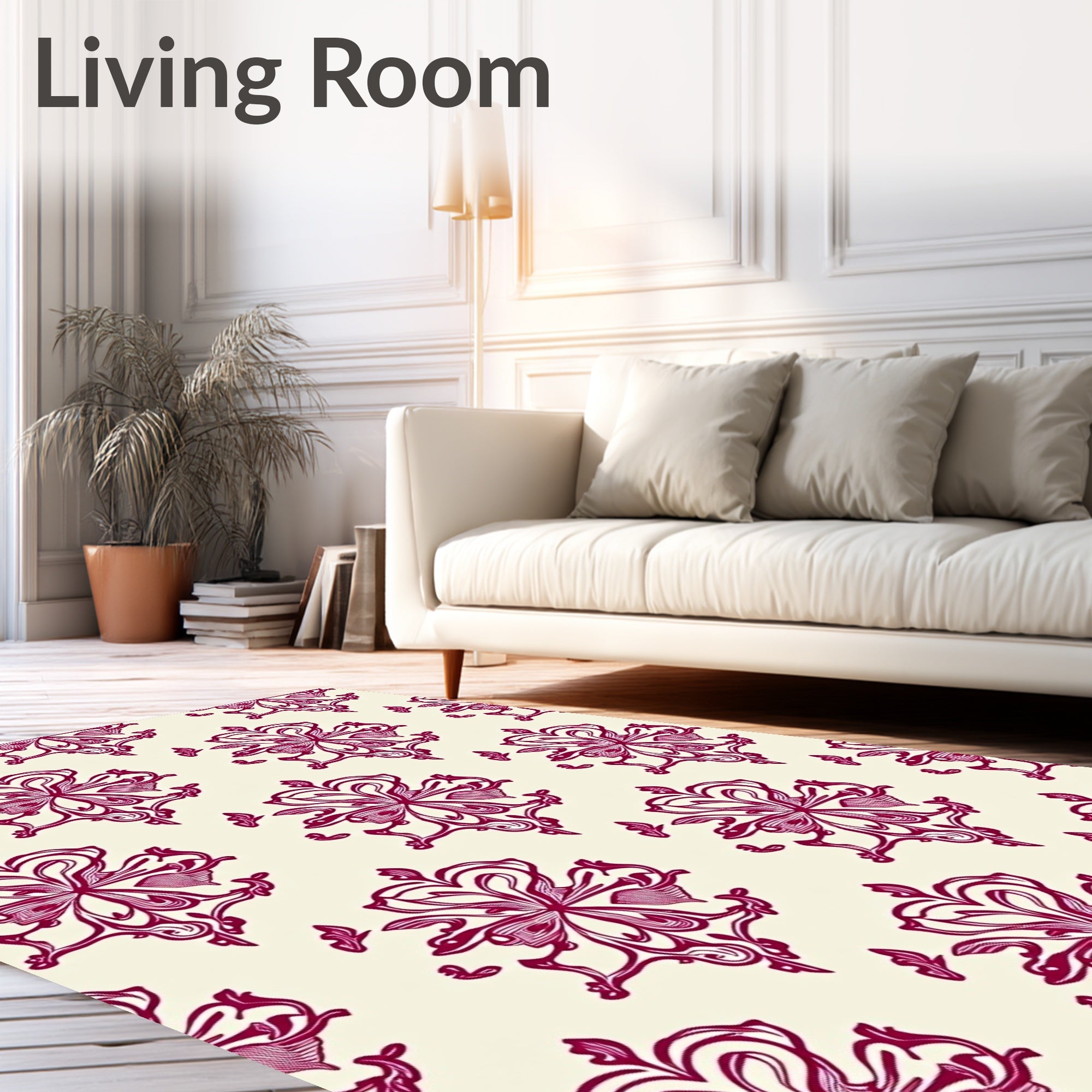 Crimson Floral Radiance Medallion Rug