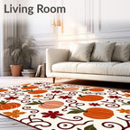 Autumn Orange Pumpkin Swirls Rug