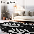 Monochromatic Gray Leafy Branches Rug