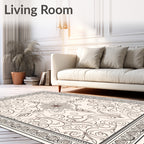 Ornate Antique Floral Scroll Rug