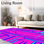 Cyberpunk Pink Circuit Board Rug