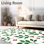 Festive Holly Berry Garland Rug