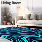 Aqua Marine Swirl Flow Rug