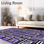 Bold Purple Geometric Maze Rug