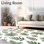 Verdant Palm Leaves Terra Cotta Sun Rug