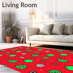 Bright Red Festive Ornament Collection Rug