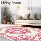 Vibrant Magenta Mandala Burst Rug