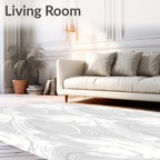 Pale Gray Swirl Abstract Rug